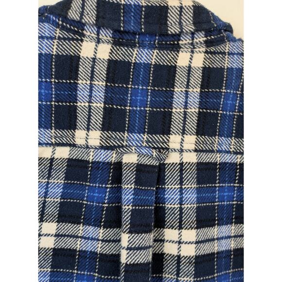 Orvis Mens Flannel Shacket Shirt Jacket XL Blue White Plaid Heavyweight Pockets - Picture 5 of 11